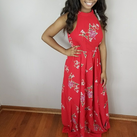Dresses & Skirts - Red maxi dress floral dress
